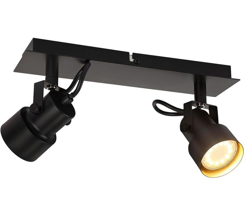 Plafonnier Vintage Noir Gu10 - Éclairage Chic Pour Cuisine Et Salon