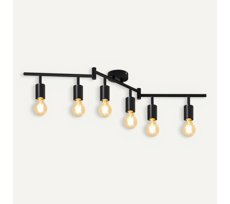 Spot De Plafond Noir Pivotant E27 Vintage Pour Chambre à Coucher