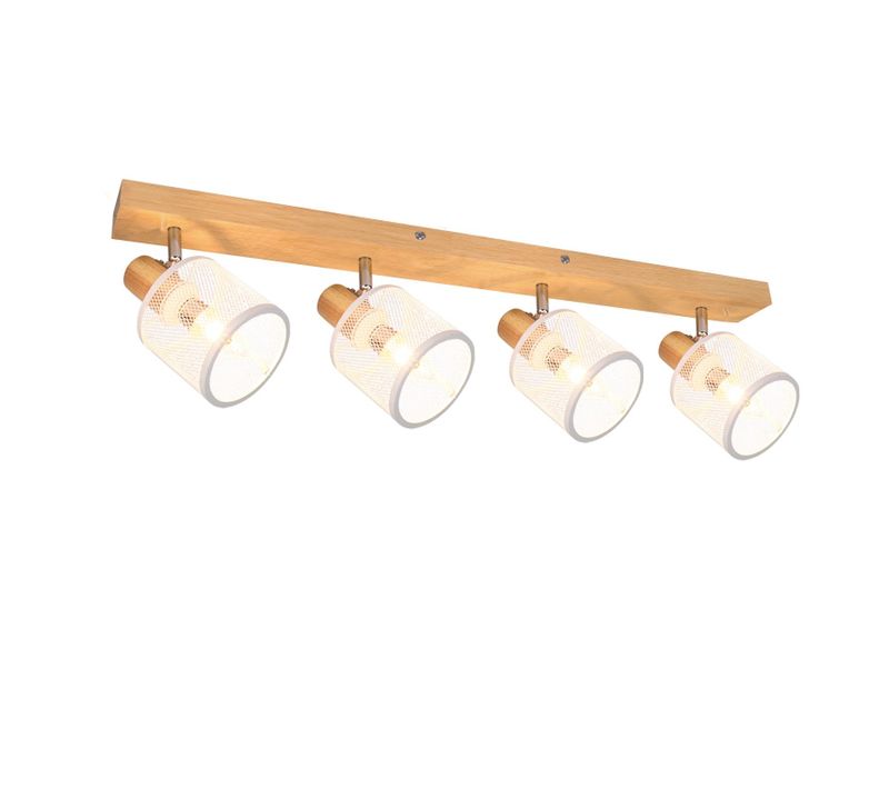 Spot Moderne 4 Flammes E14 Blanc - Lampe De Salon Max. 25w