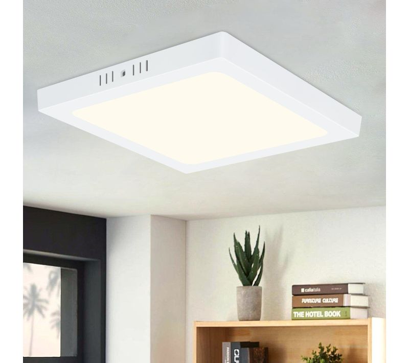 Plafonnier LED Moderne 4000k IP44 Ø23cm Blanc Pour Chambre Et Salon Éclairage Plat