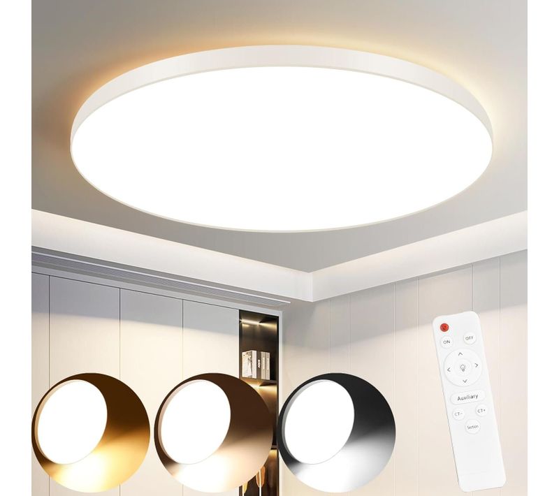 Plafonnier LED Moderne Ip44 Avec Télécommande - Lampe De Cuisine Et Couloir