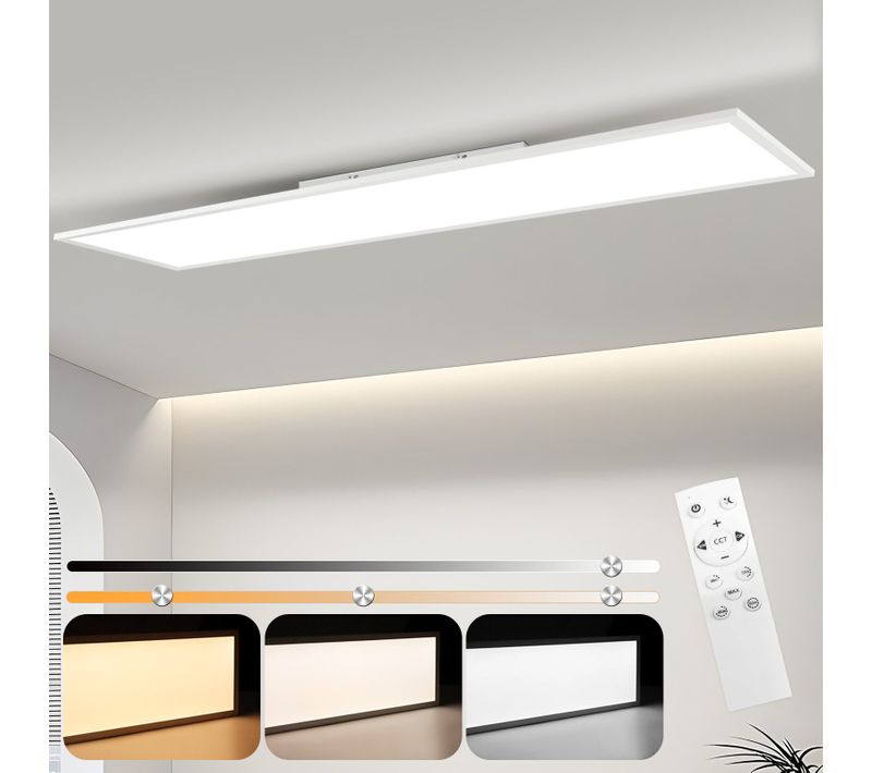 Plafonnier LED Dimmable Blanc Avec Télécommande Pour Salon Et Bureau
