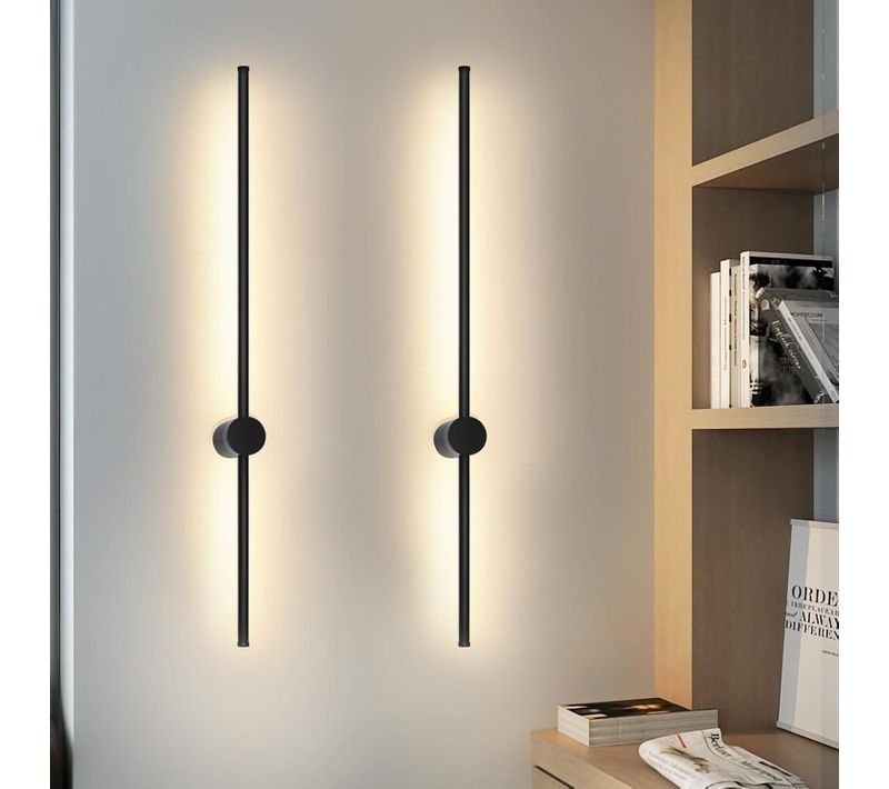 Applique Murale LED Moderne Noir 60cm Lampe Pivotante Pour Escalier