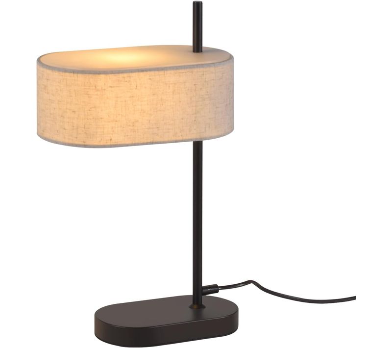 Lampe De Table Salon 44.5cm E14 Noir Lampe De Chevet Lin Abat-jour Tissu