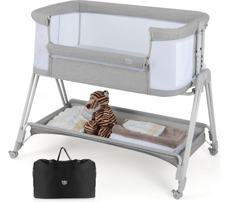 Lit Cododo Bébé Avec Matelas Et 7 Hauteurs Réglables(71,5-86,5cm), Lit Bébé Evolutif 0-6 Mois