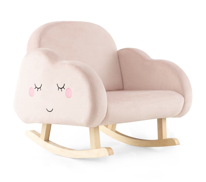 Fauteuil Enfant En Peluche Avec Dossier Et Accoudoirs Confortable (fauteuil à Bascule, Rose Clair)