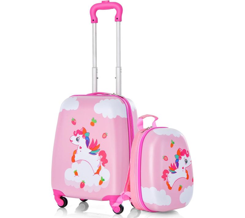 Valise Enfants à Roulettes 16" Et Sac à Dos 12" Avec Poignée Télescopique