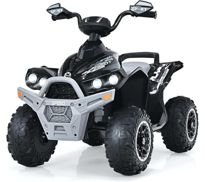 Quad Electrique 12v Enfants Avec Panneau De Commande, Voiture Électrique Enfants,charge 35kg(noir)