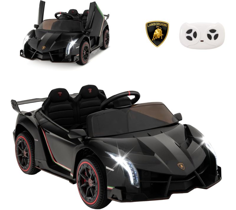 12v Lamborghini Voiture Electrique Enfants Avec Télécommande 2,4g, Charge 30kg Pour 3-8 Ans (noir)