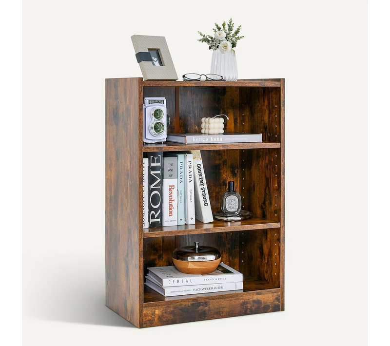 Bibliothèque, Étagère De Rangement Scandinave, Salon, 50 X 30 X 75 Cm (marron Rustique)