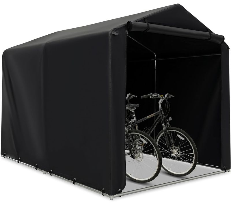 Abri De Vélos Extérieur De 160 X 218 X 164 Cm, Bache Motos Pour Terrasse Jardin Cour, Gris Foncé