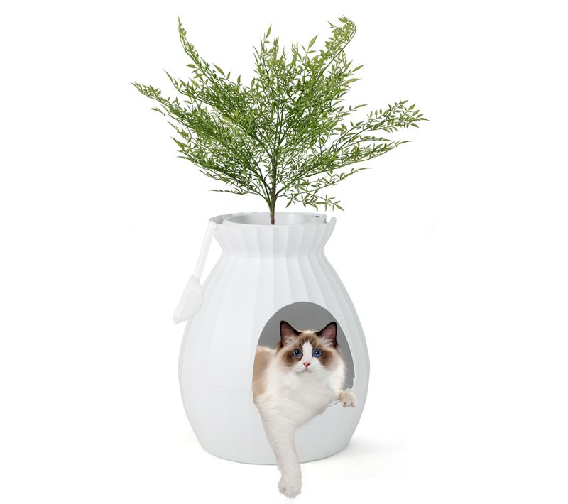 Bac Litiere Pour Chat XXL Avec Désodorisation Ionique, Grande Caisse Chat Litiere 63l