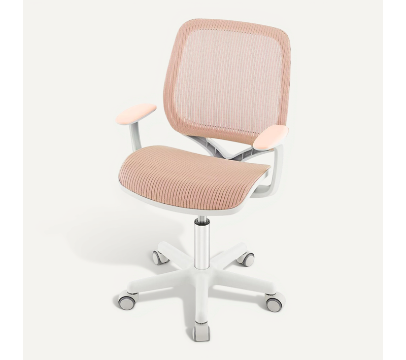 Chaise De Bureau Pivotante Enfants Avec Hauteur Réglable 80-92cm,Siège à Roulettes Enfants,Rose