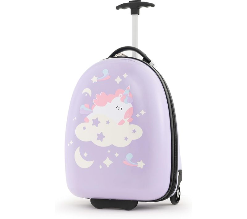 Valise Enfants à Roulettes 16 Avec Coque Rigide, Bagage Enfants Pour Fille Garçon (rose Unicorne)