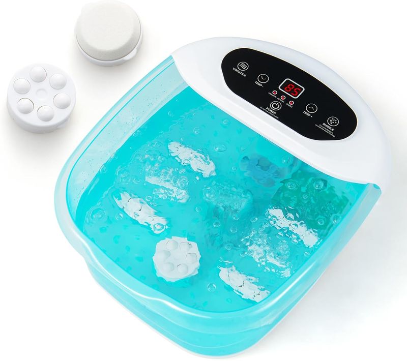 Bain De Pieds Avec Massage Automatique, Massage Pieds 35-46°c , Arrêt Automatique En 1 H (bleu Lac)