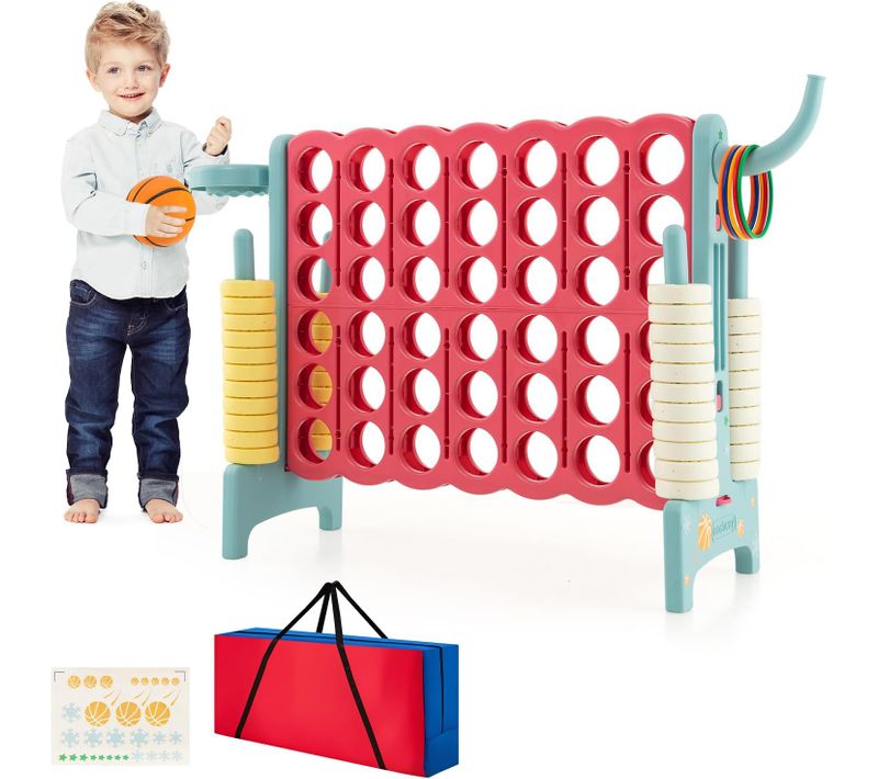 3 En 1 Jeux Puissance 4 Géant Enfants , Jeu De Société , 120 X 33 X 78,5 Cm (bleu+rose)