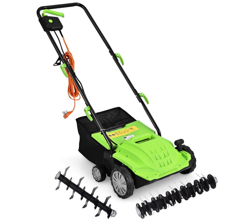 Scarificateur De Pelouse Électrique 2 En 1 Avec Sac De Collecte à Verrouillage(vert - 30 L)