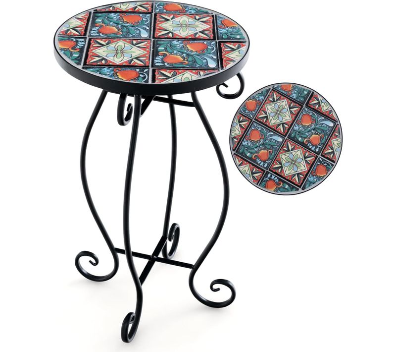 Table D’appoint Exterieur Jardin En Mosaïque, Table Basse D'extérieur Pour Balcon Piscine (coloré)