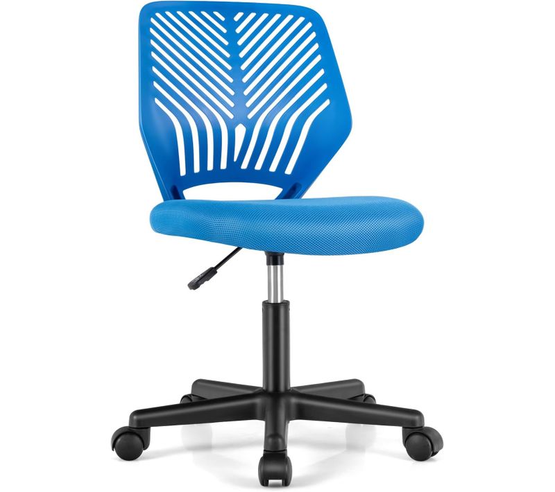 Chaise De Bureau Pivotante Enfants Avec Hauteur Réglable 77-89cm, Siège à Roulettes (bleu)