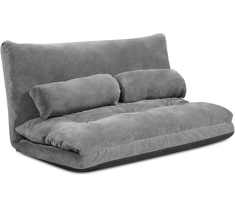 Canapé De Sol Pliable En Velours Côtelé, Canapé-lit Convertible(gris)