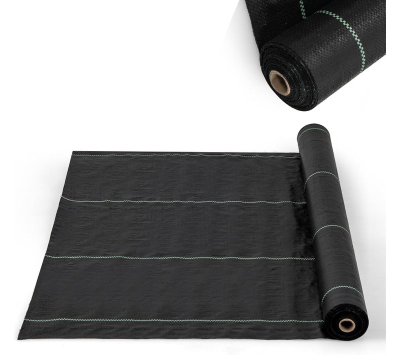 Toile De Paillage Contre Les Mauvais Herbes, Tapis Herbes De Jardin En Pp Avec Ligne