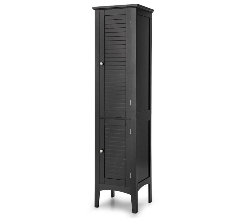 Meuble De Rangement Salle De Bain, Meuble Colonne Sur Pied,37 X 37 X 160 Cm (noir)