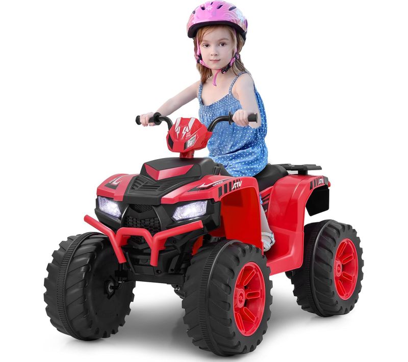 24v Quad Électrique Enfant Avec Musique, Lumières LED, Voiture Électrique, Charge 35kg, Rouge