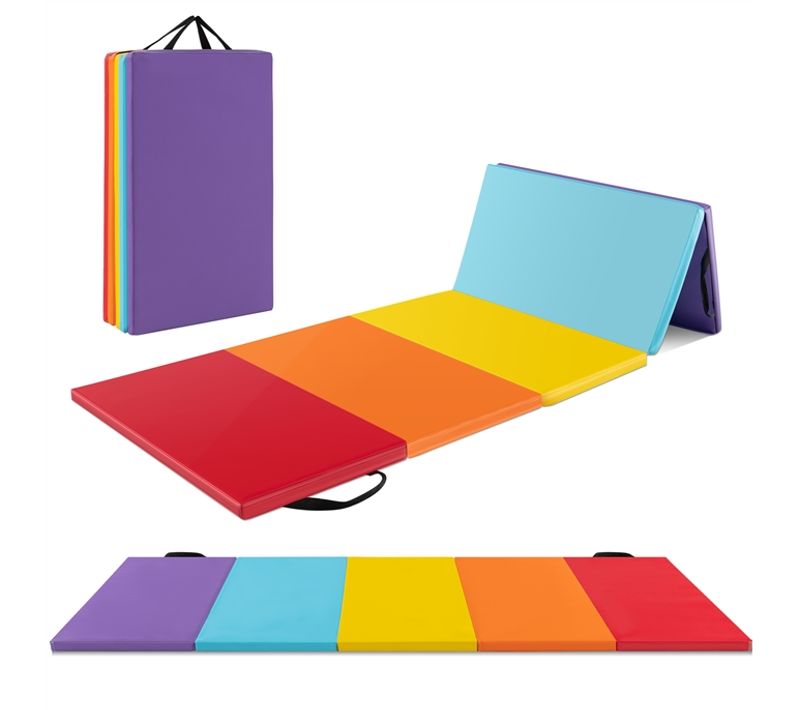 Tapis De Gymnastique Pliable Epais, Matelas En Mousse (multicolore,201 X 75 X 3 Cm)