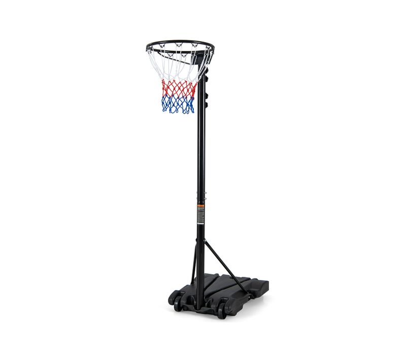 Support De Panier De Basket-ball Portable, Hauteur Réglable, Base Rechargeable, 2 Roues Lisses