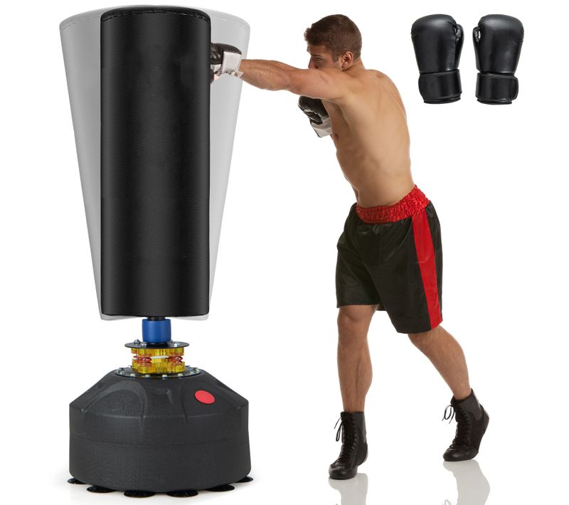 Sac De Frappe Autoportant 173 Cm De 5 Couches, Sac De Boxe Lourd Avec Support Et Base à Ventouse