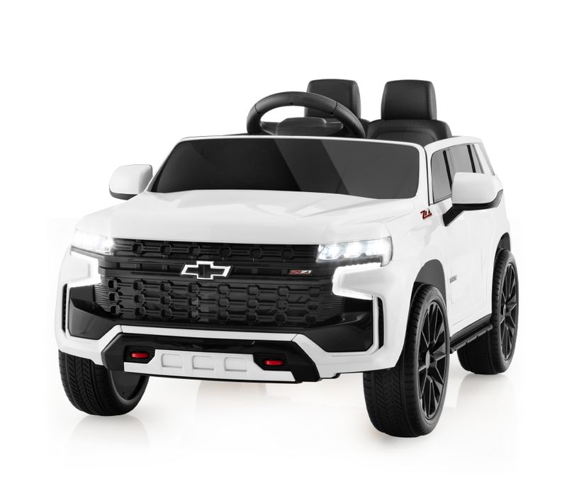12v Suv Chevrolet Tahoe Voiture Électrique Enfant Avec Télécommande 2,4g, Charge 25kg (blanc)