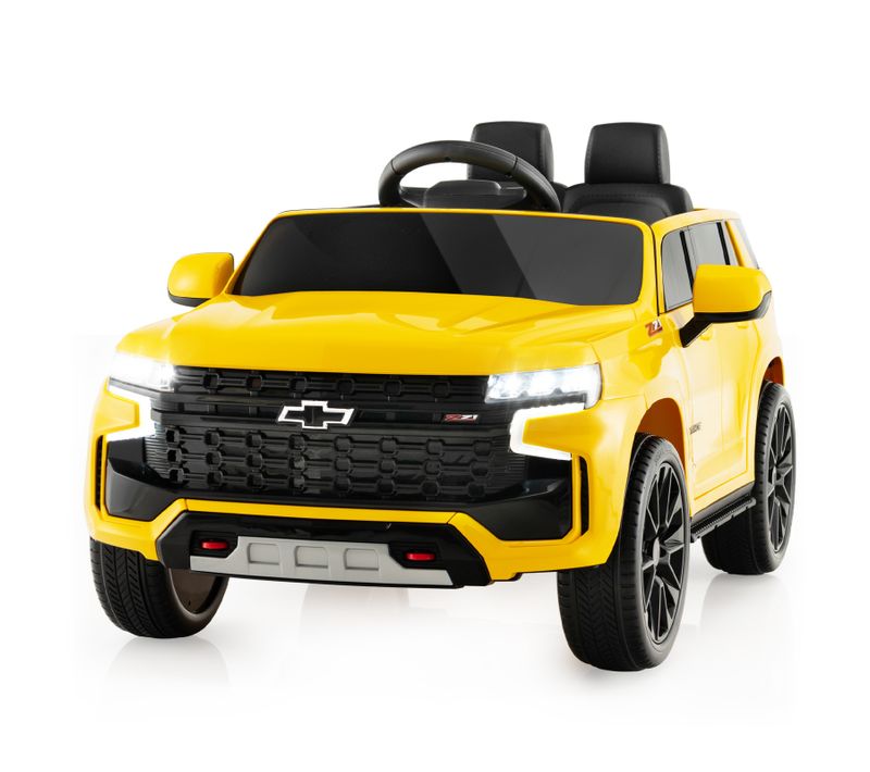 12v Suv Chevrolet Tahoe Voiture Électrique Enfant Avec Télécommande 2,4g, Charge 25kg (jaune)