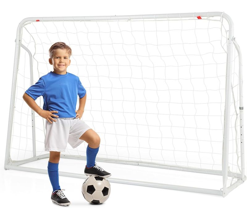 But De Football Exterieur 2 En 1 à 187 X 122,5 Cm, Cage De Foot Avec Filet De Rebond (blanc)