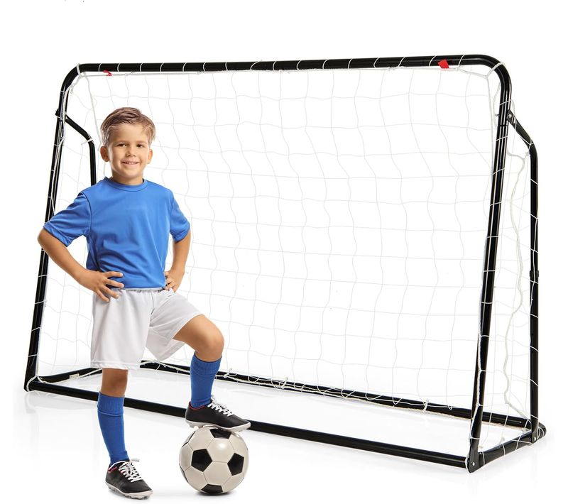 But De Football Exterieur 2 En 1 à 187 X 122,5 Cm, Cage De Foot Avec Filet De Rebond (noir)