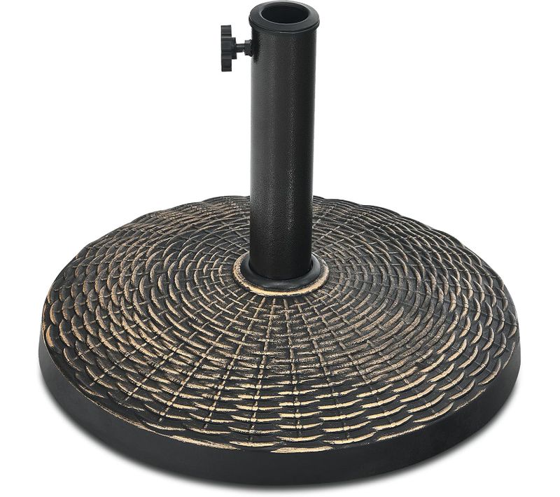 Pied De Parasol 12 Kg, Base De Parasol En Résine, Adapté Aux Parasols De 38/48 Mm