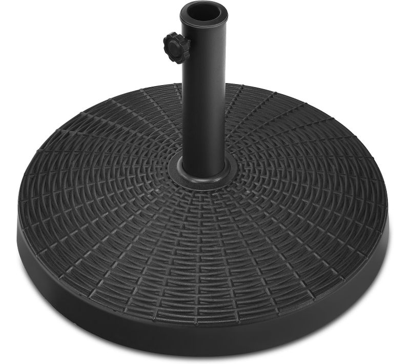 Pied De Parasol 22 Kg, Base De Parasol En Résine, Adapté Aux Parasols De 38/48 Mm