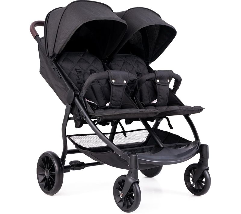 Poussette Canne Double Avec Auvent Réglable, Ceinture De Sécurité Pour Bébé 0 à 3 Ans (gris)