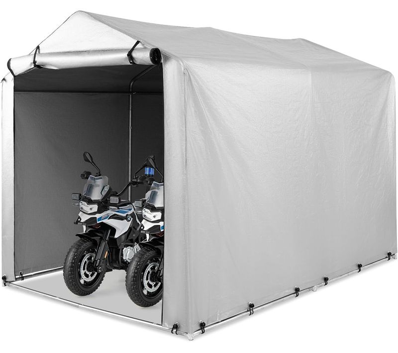 Abri De Vélos Extérieur De 160 X 218 X 164 Cm, Abri De Garage Portable Pour Vélosr (gris Argenté)