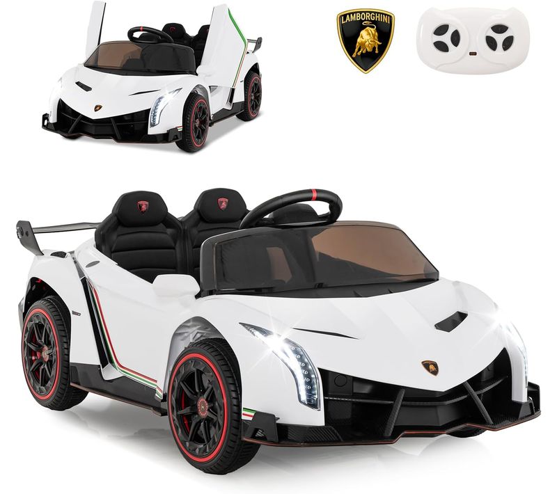 12v Lamborghini Voiture Electrique Enfants Avec Télécommande 2,4g, Charge 30kg Pour 3-8 Ans