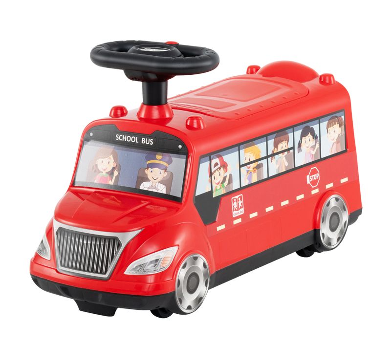 Porteur Enfant En Forme Bus Avec Volant Et Musique, Voiture à Pousser Bébé, Charge 15 Kg