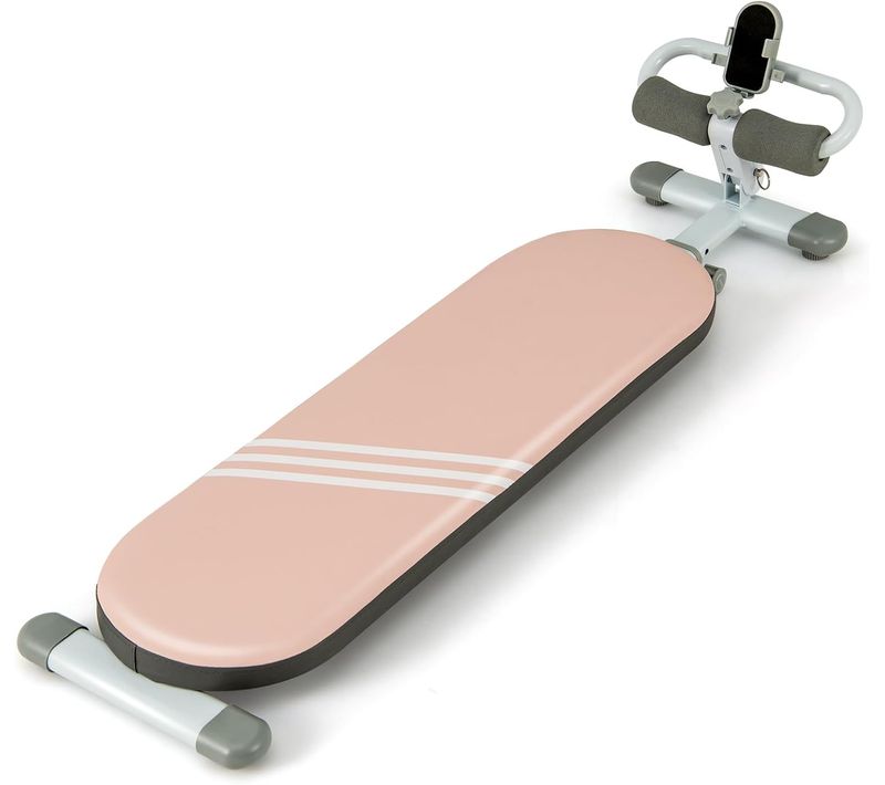 Banc De Musculation Multifonction Avec 3 Angles Et Longueur Réglable, Charge 150kg, Rose