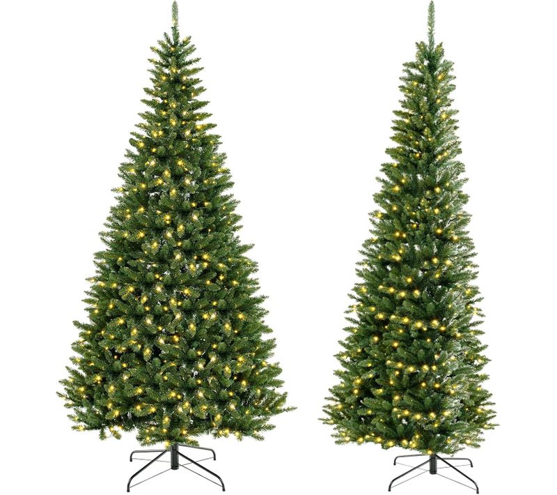 Sapin De Noël Artificiel D'angle à 270° De 240 Cm Avec 1137 Branches, 360 Lumières LED