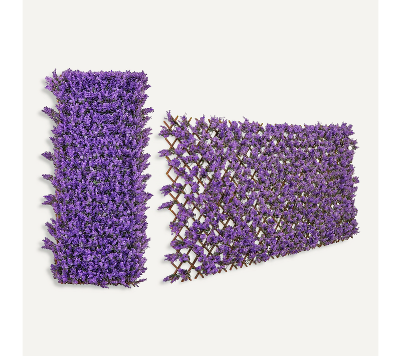 Haie Artificielle Brise-vue Décoration Extensible, Panneau (eucalyptus Violet)