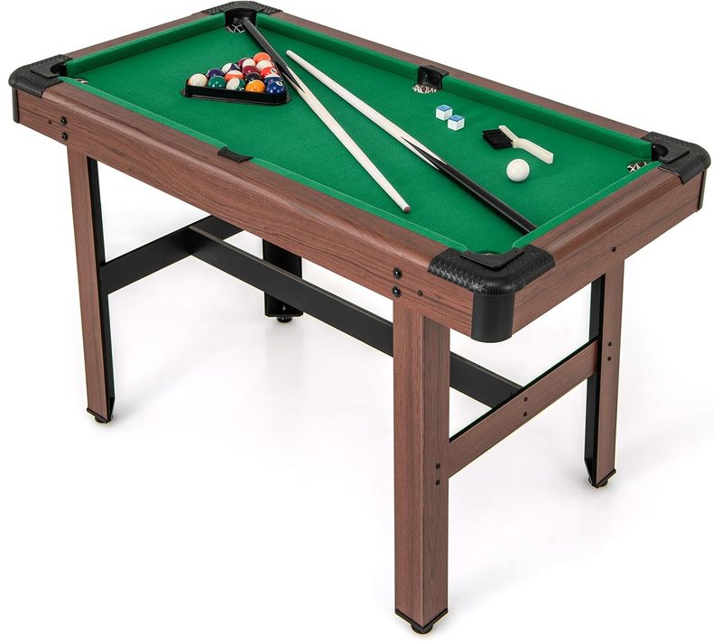 Table De Billard Americain Avec Accessoires(2 Queues, 16 Boules, Triangle, 2 Craies, Brosse), Vert