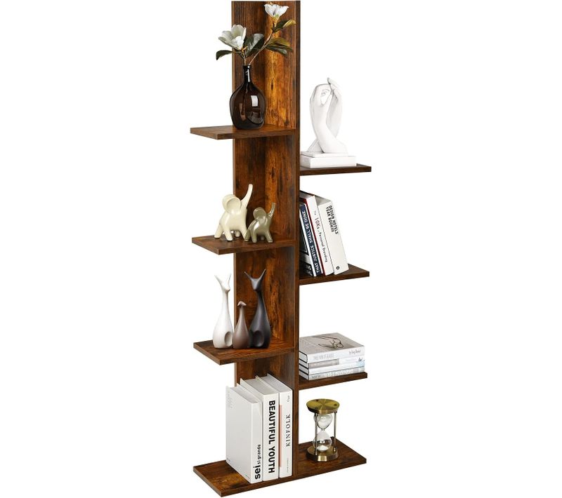 Bibliothèque Forme Arbre à 8 Niveaux, Étagère De Rangement Pour Enfants (marron Rustique)