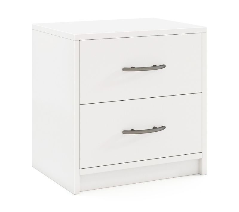 Table De Nuit 2 Tiroirs, Table De Chevet Moderne Avec Rangement, Chevet De Lit Bois (blanc)