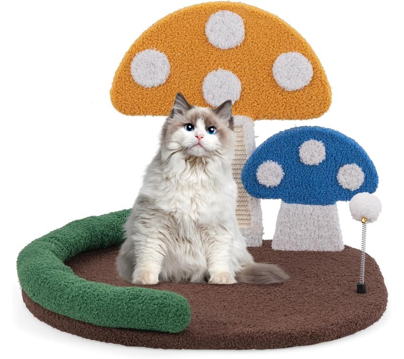 Petit Arbre à Chat, Arbre à Chat Mignon En Forme De Champignon, Planche à Griffer(49 Cm)