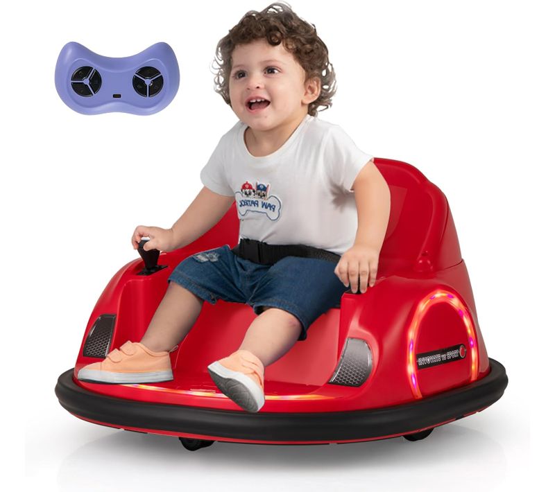 6v Auto Tamponneuse Électrique Enfant Avec Télécommande, Voiture Tournante Bébé 360° (rouge)