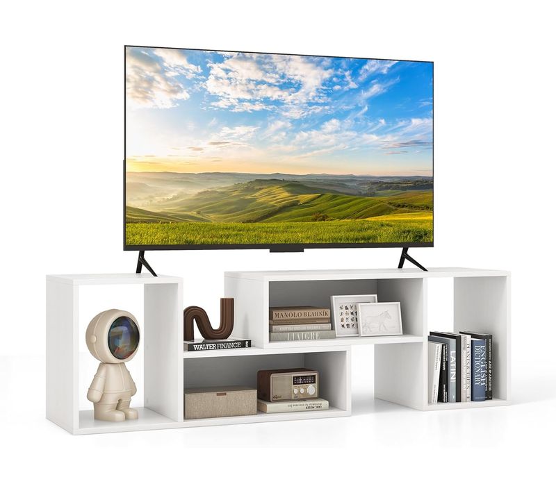 Meuble TV 2 Pièces Modulaires, Meuble Tele Pour TV 50/55/60 Pouces, Pour Salon, Chambre (blanc)