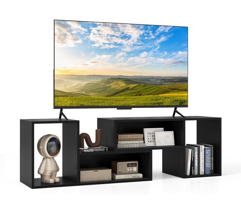 Meuble TV 2 Pièces Modulaires, Meuble Tele Pour TV 50/55/60 Pouces (noir)